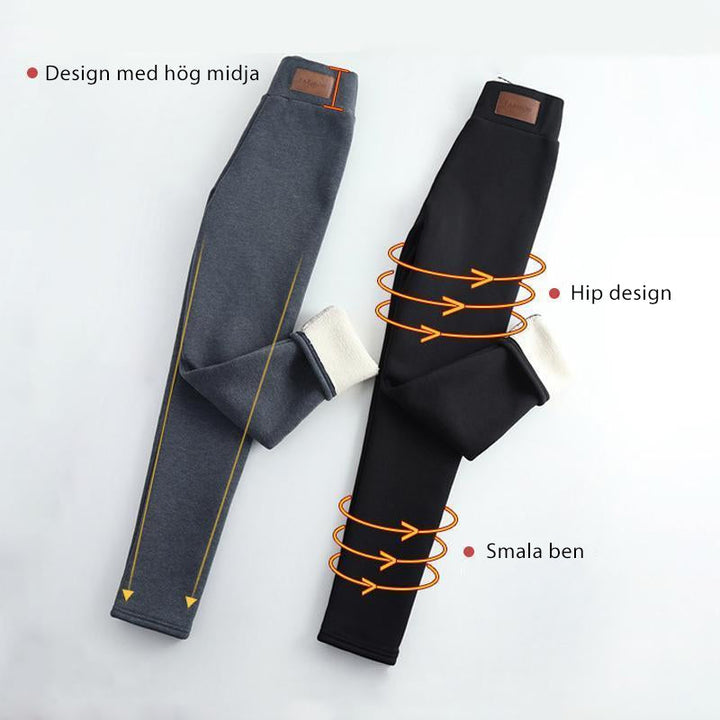 Vintertäta leggings för dam i svart, som framhäver den formande passformen och komforten.