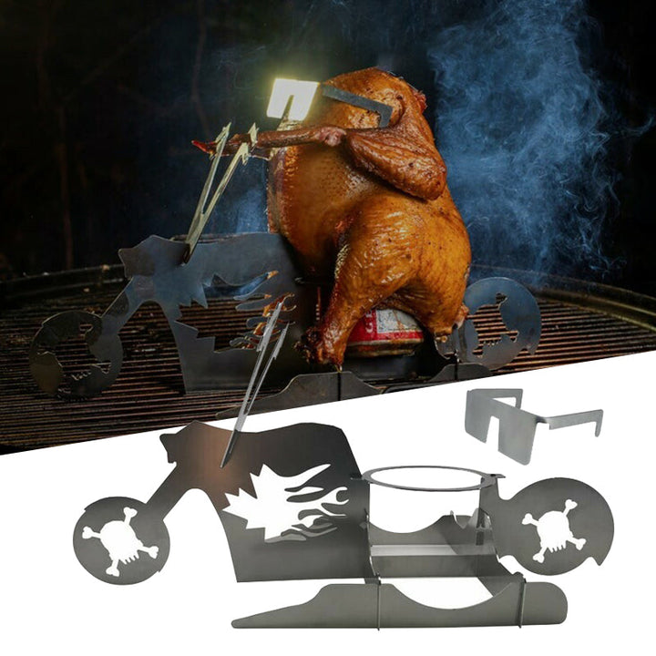 Kycklinghållare BBQ - Hjärtformad, rostfritt stål för perfekt grillad kyckling. Användarvänlig och hållbar design.
