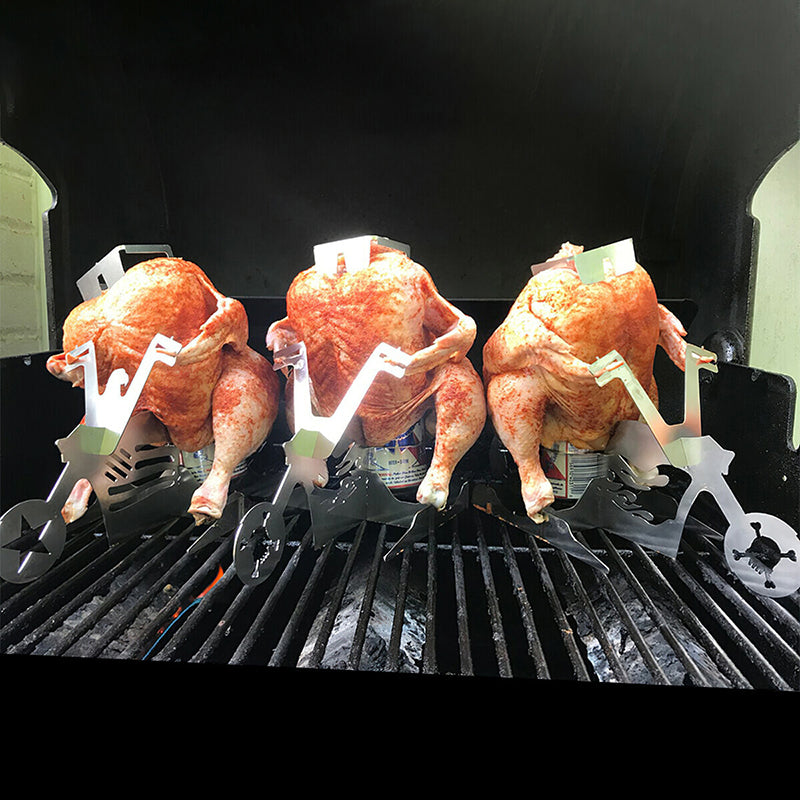 Kycklinghållare BBQ - Hjärtformad, rostfritt stål för perfekt grillad kyckling. Användarvänlig och hållbar design.