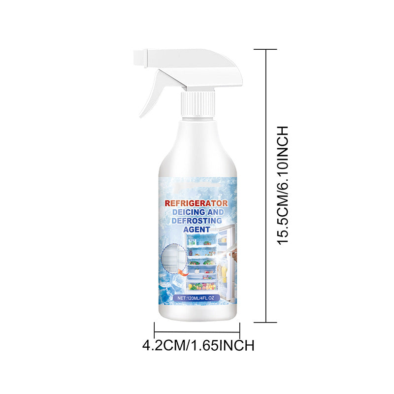 Kylskåp avfrostare och isborttagare med sprayflaska, effektiv borttagning av is, energieffektiv drift, säker och miljövänlig.