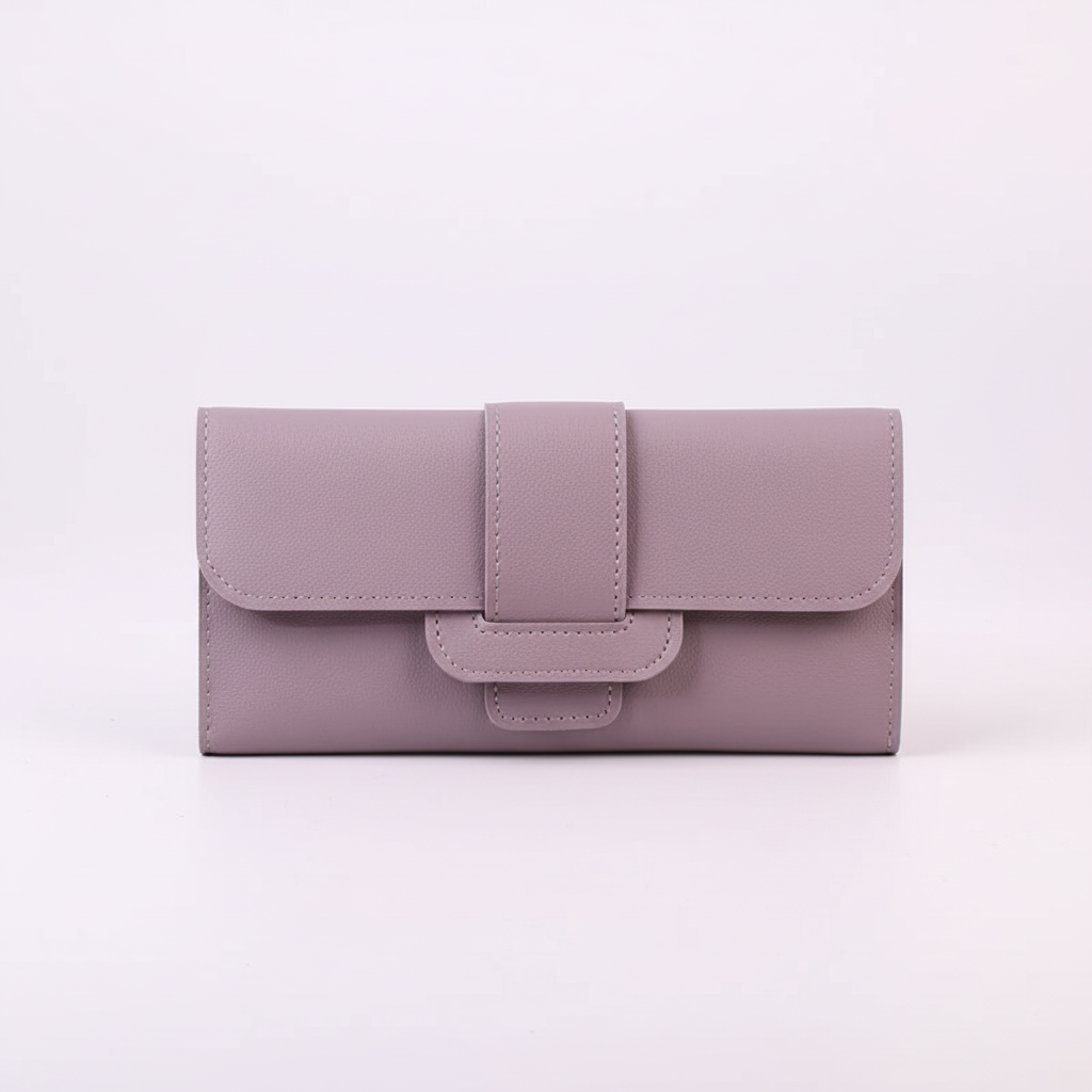 Röd lång plånbok i elegant PU-läder. Passar damer och herrar. Många kortfack. Perfekt present.