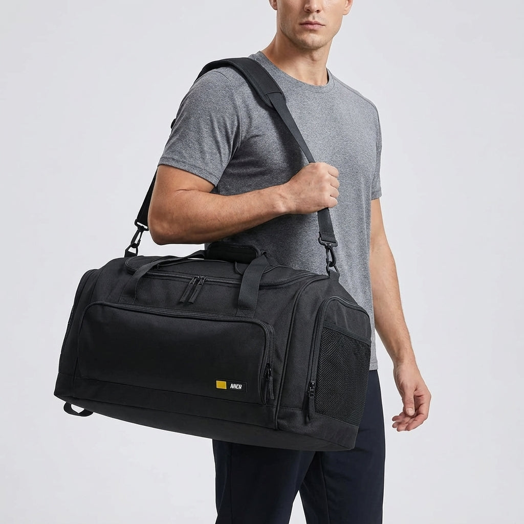 Rymlig och lätt 60L duffelväska med skofack. En funktionell weekend- och träningsväska för organiserad packning.