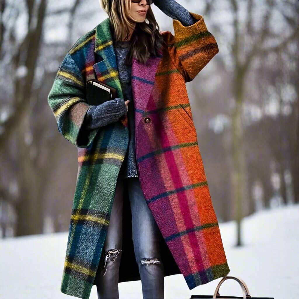 Lång Varm Kappa för Kvinnor | Milla Long Coat i Förtrollande Färger