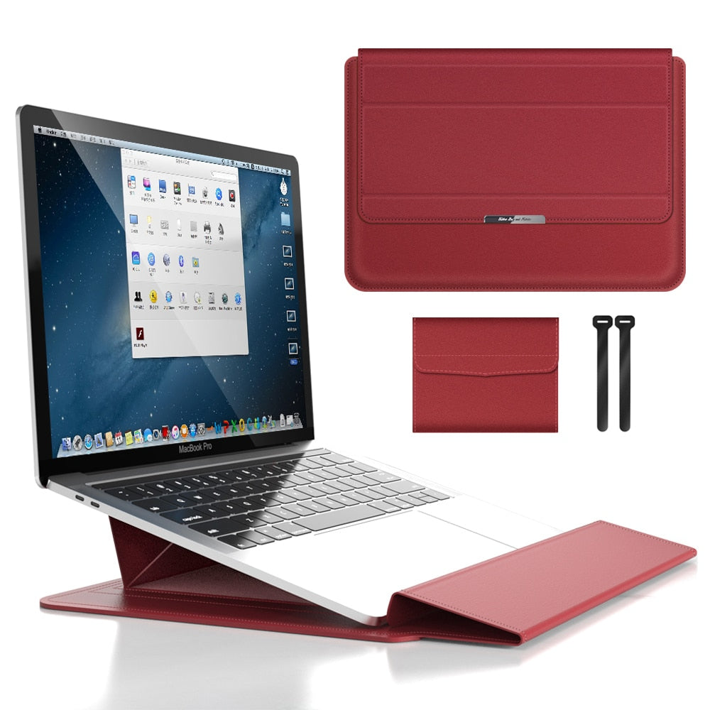 Smidigt laptopfodral med flera fack för tillbehör och mobil