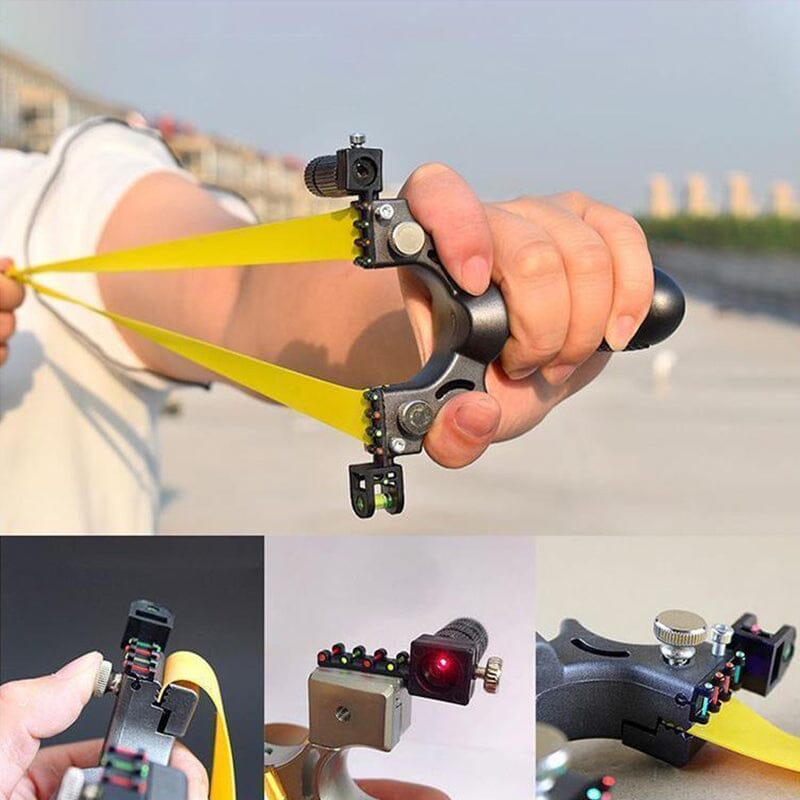 Laserstyrd slangbella i polycarbonat för utomhusbruk, kompakt och kraftfull design med exakt lasersikte för precision.