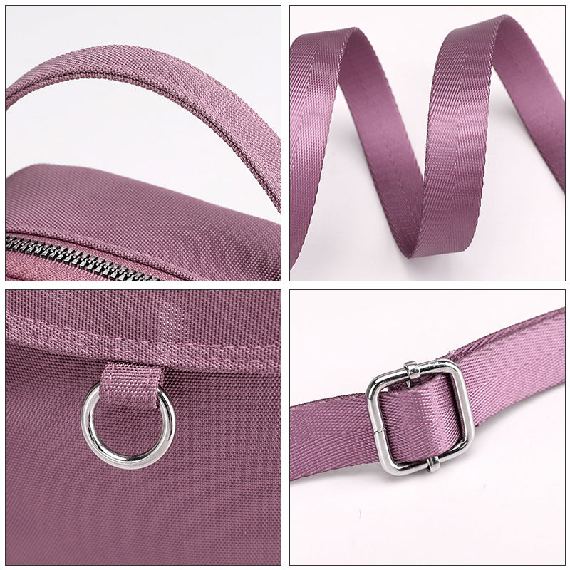 "Lätt vattentät unisex crossbody-väska i nylon med flera fickor, justerbar axelrem, kompakt och funktionell design"