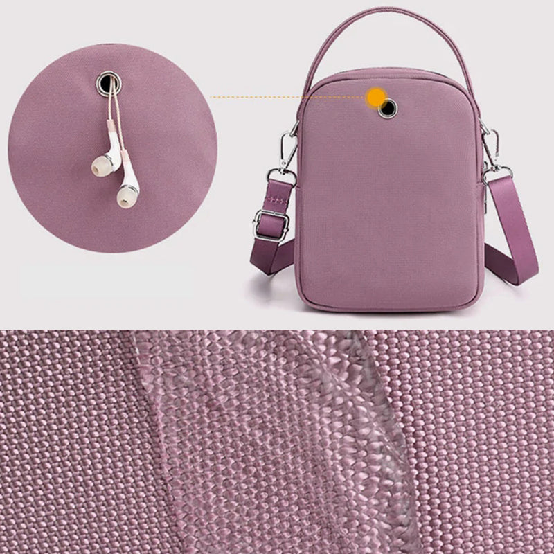 "Lätt vattentät unisex crossbody-väska i nylon med flera fickor, justerbar axelrem, kompakt och funktionell design"