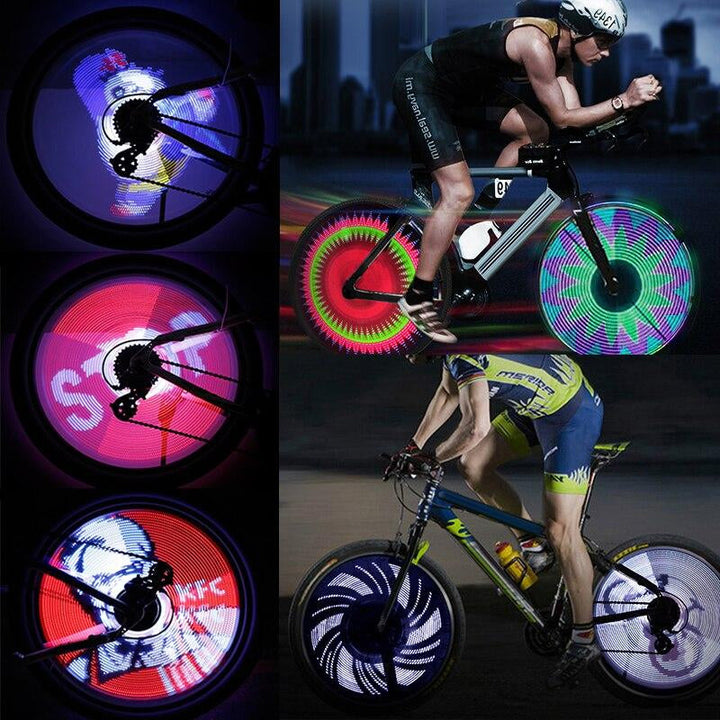 "LED-cykelljus 3D, elegant och säkert, cool ljuseffekt i mörker, enkel montering, vattentät, automatiskt på/av."