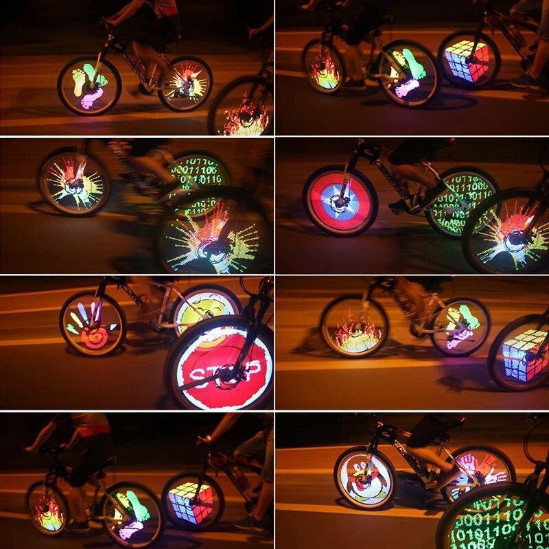 "LED-cykelljus 3D, elegant och säkert, cool ljuseffekt i mörker, enkel montering, vattentät, automatiskt på/av."