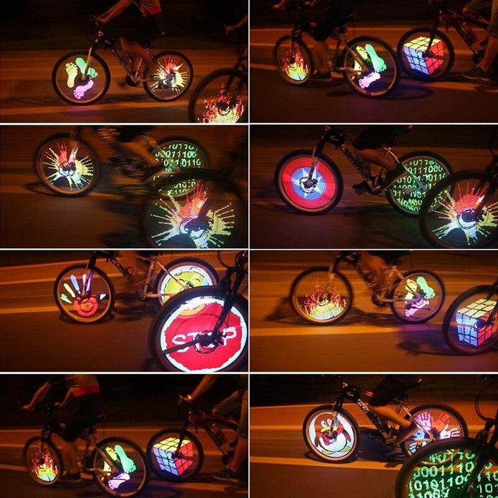 "LED-cykelljus 3D, elegant och säkert, cool ljuseffekt i mörker, enkel montering, vattentät, automatiskt på/av."