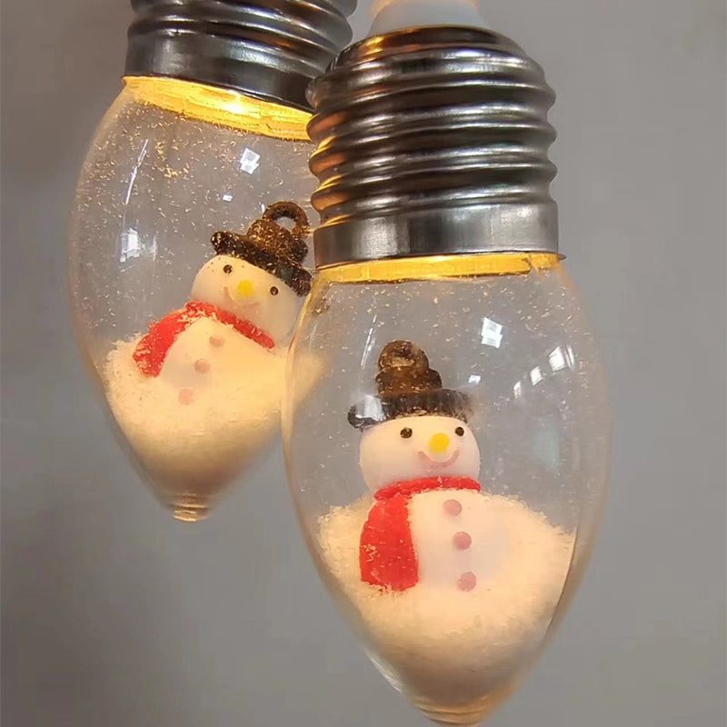 "LED-ljussträngar med julmotiv som renar och snögubbar skapar magisk stämning i hemmet."