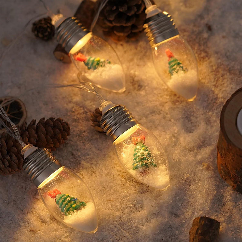 "LED-ljussträngar med julmotiv som renar och snögubbar skapar magisk stämning i hemmet."