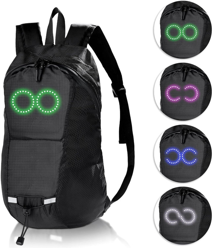 Unik LED-ryggsäck som lyser upp. Vattentät, ljudresponsiv, perfekt present för teknikälskare & resenärer.