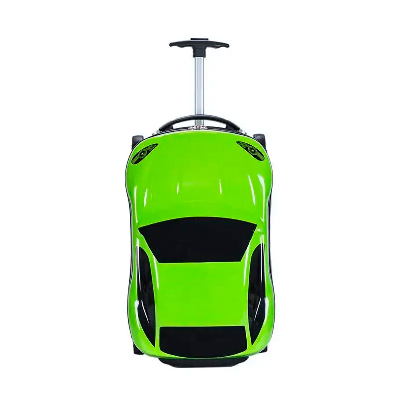 Resväska för barn med lekfull bil-design. Hårdskalig barnkoffert på hjul, smidigt barnbagage för alla resor.