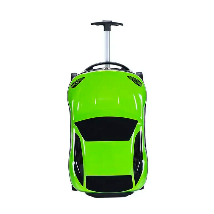 Resväska för barn med lekfull bil-design. Hårdskalig barnkoffert på hjul, smidigt barnbagage för alla resor.