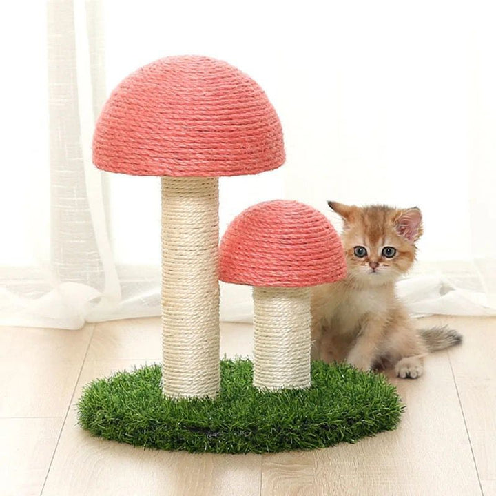 Aktivera din katt med detta lekfulla kattklösträd i sisal med svampdesign, perfekt för lek och klovård.