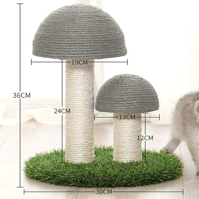 Dekorativt kattklösträd i sisal med svampdesign. En fin inredningsdetalj och kattleksak för klösbehov.