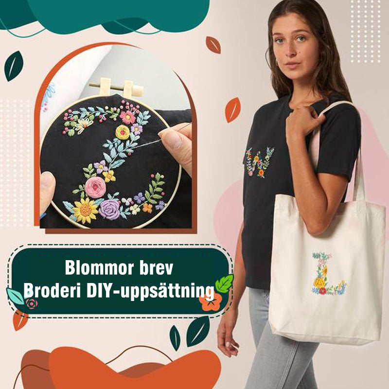 DIY broderikit med livfulla färger, färgglada trådar och mönster för personlig prägel på kläder och accessoarer.