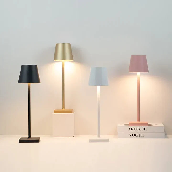 Näringsbild på touch-dimmer kontrollen på den portabla lampan