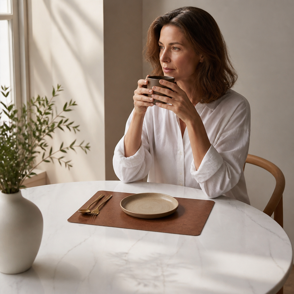 Minimalistiska underlägg för tallrikar i elegant skandinavisk stil