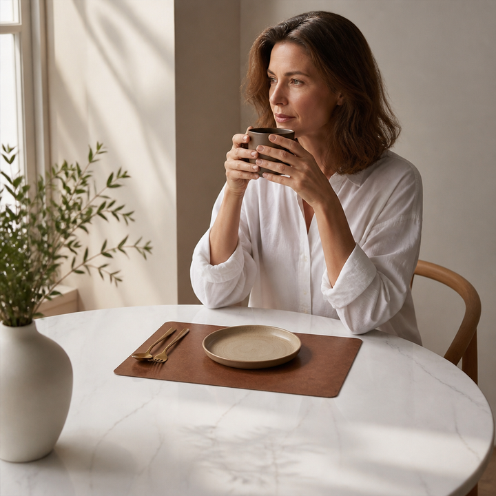 Minimalistiska underlägg för tallrikar i elegant skandinavisk stil