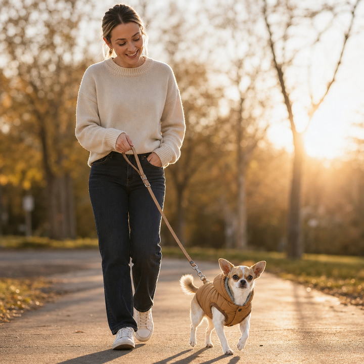 Vindtäta hundkläder med dragkedja på ryggen