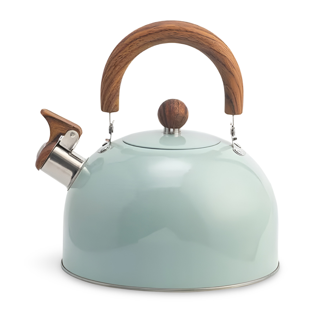 Modern 3-liters vattenkokare med ergonomiskt handtag och pip. Idealisk för matlagning.