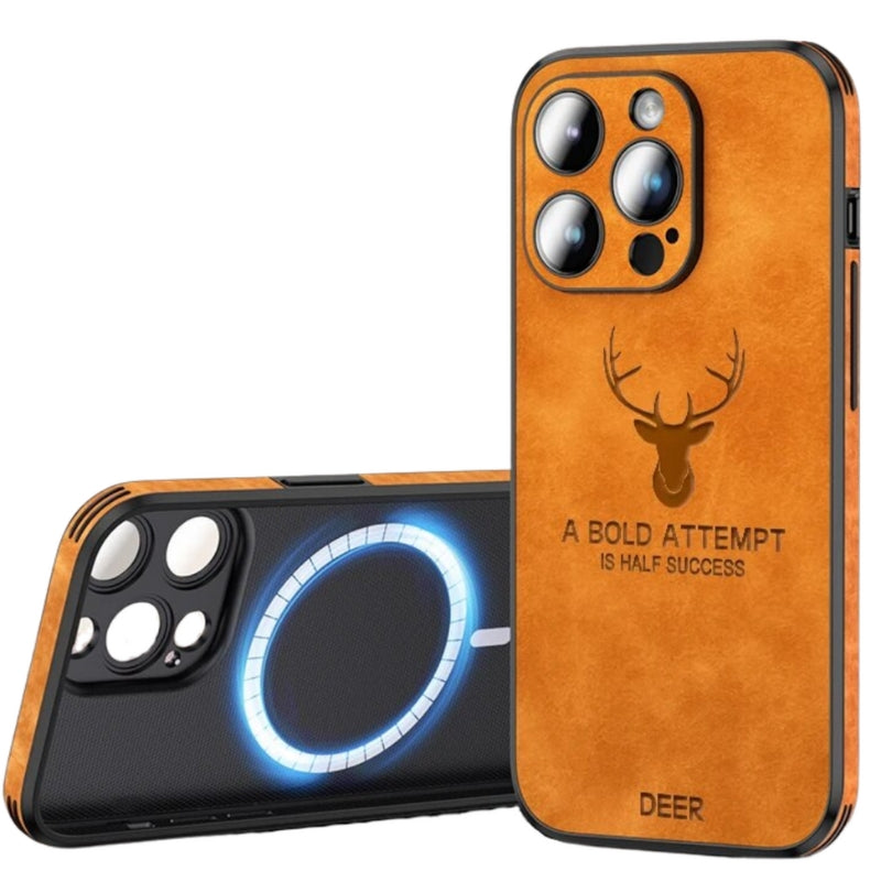 Lyxigt mockaskal med kameralinsskydd. Ger din iPhone 12 elegant och stötsäkert skydd.