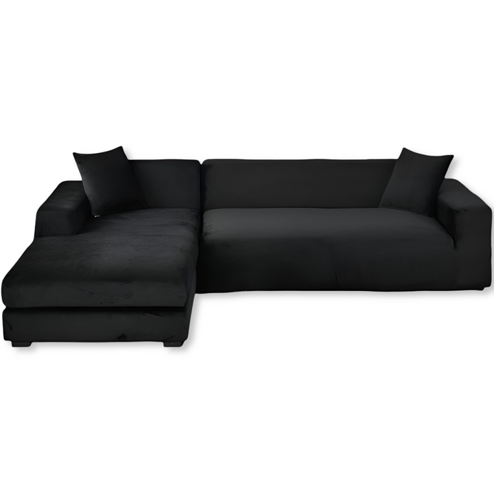 Lyxigt stretch sofföverdrag i mjukt, skyddande material, för en bekväm och stilren soffa.