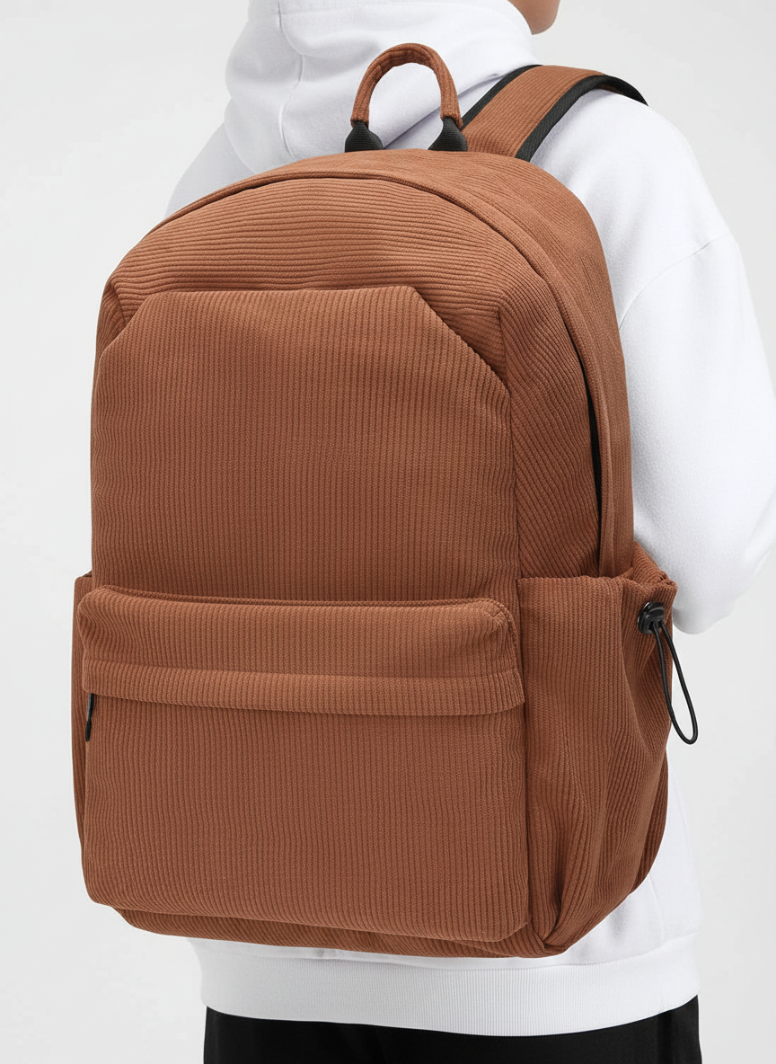 Detaljbild FlexiPack laptopväska. Praktisk ytterficka för snabb åtkomst av tillbehör.