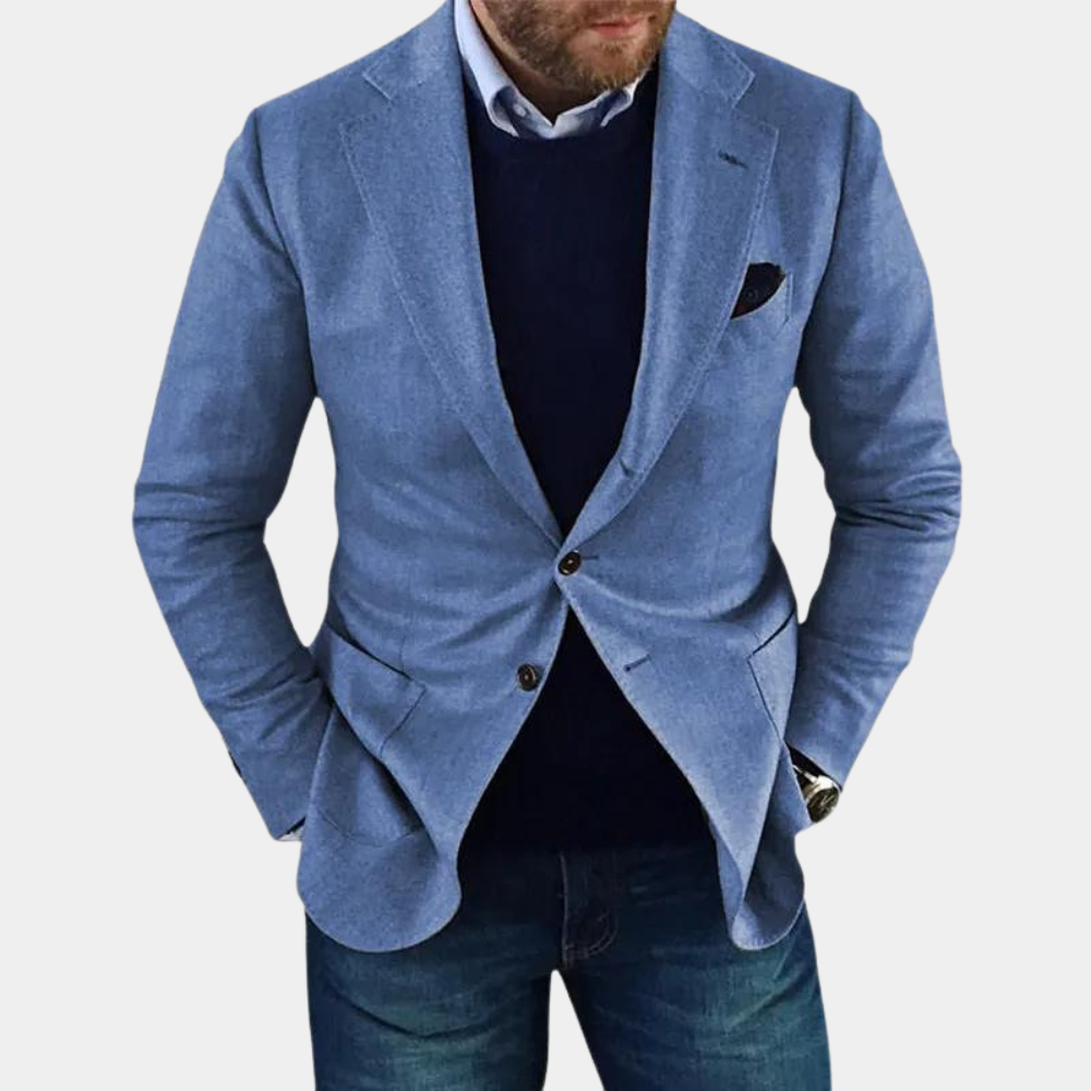 Mångsidig herrjacka med knappar, perfekt som stilren höstjacka eller vårjacka. Casual ytterplagg för mode.