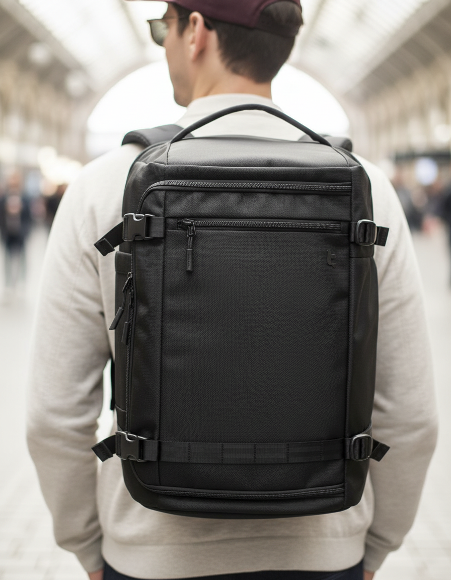 Mångsidig laptopryggsäck 38L med smart förvaring för arbete och resor. Bekväm pendlarryggsäck för unisex.