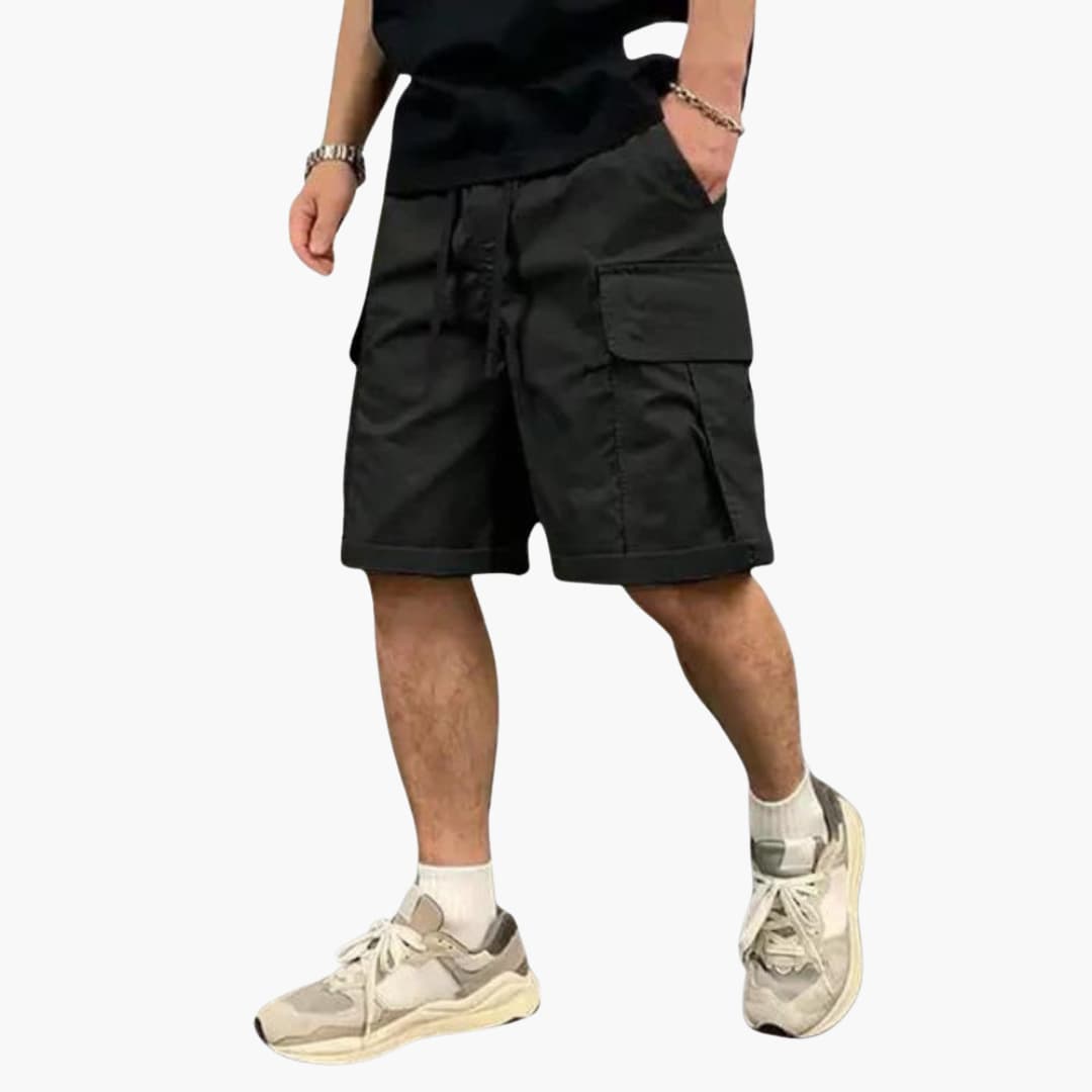 Mångsidiga herr-cargoshorts med justerbar dragsko, rymliga fickor, perfekta för sommar och casual utomhusaktiviteter.