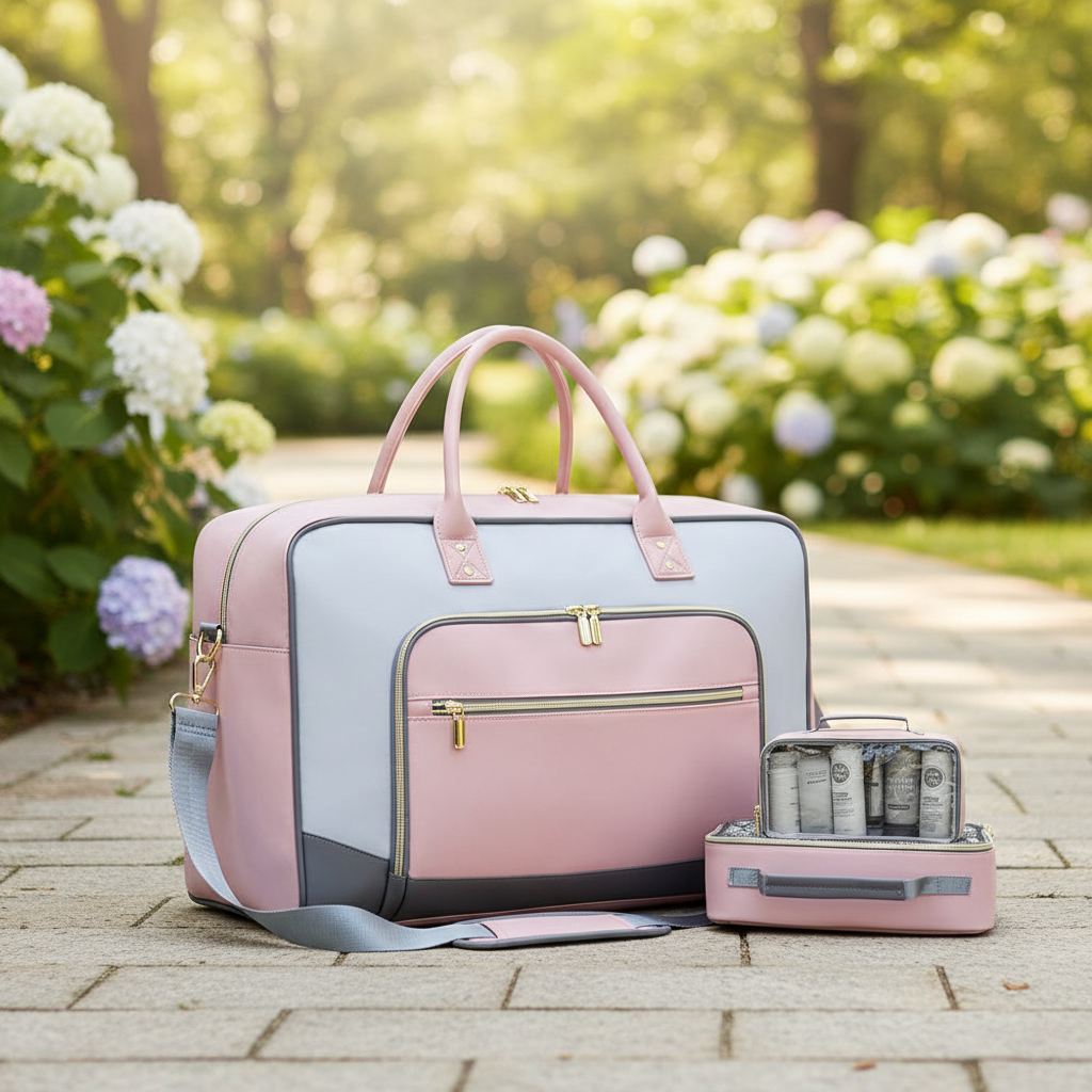 Mångsidigt 4-delars reseset i polyester för organiserad packning, perfekt för weekendresor och bagage.