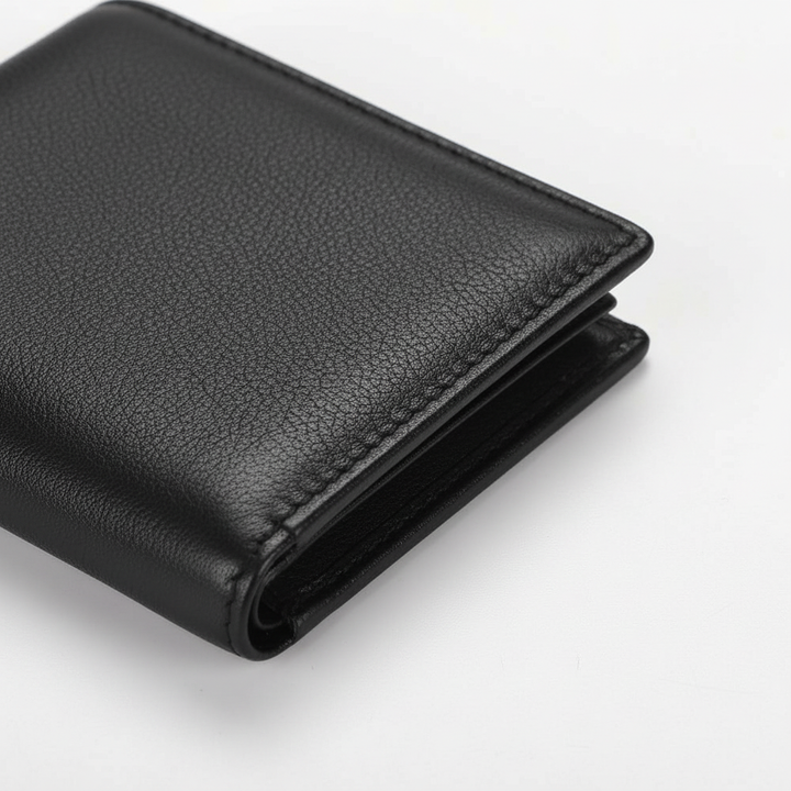 Brun elegant herrplånbok i äkta läder med RFID-skydd, en perfekt presentidé.