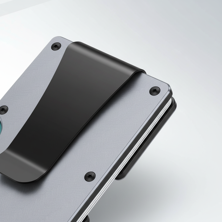 Profilbild av ultratunn SlimWallet RFID-plånbok som tydligt visar dess smala design. Perfekt för män.