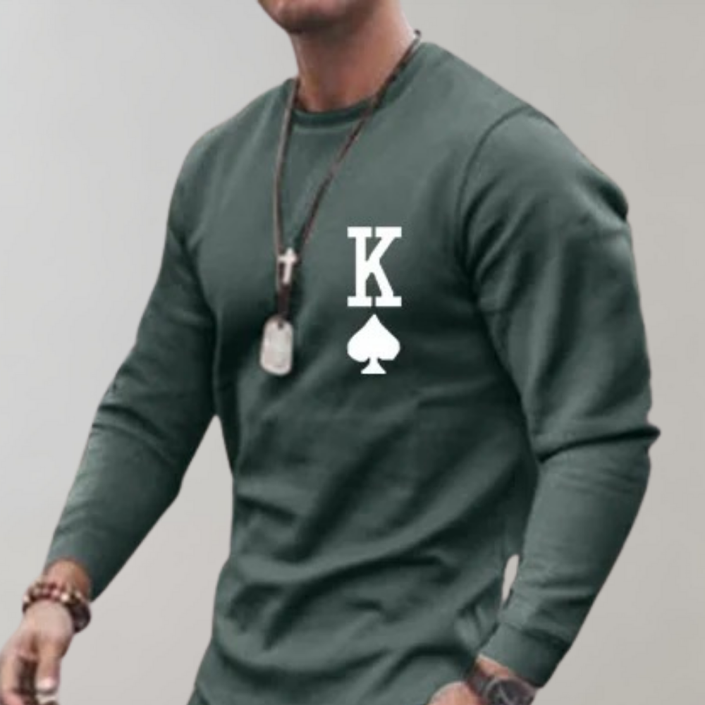 Trendig herrträningsdräkt för fritid och avkoppling. Komfortabelt activewear set för en modern look.