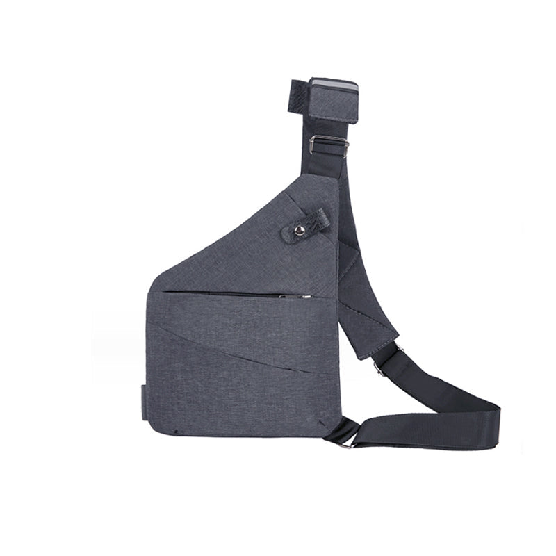 Svart anti-stöld crossbody, herrväska för pendling. Organiseringsväska med säkra fack för värdesaker.