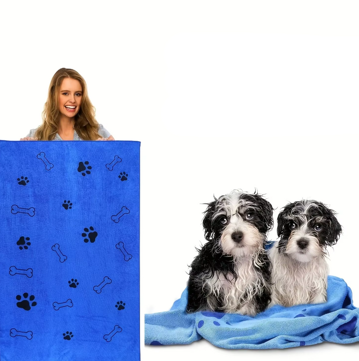 Hundhandduk i mjuk mikrofiber som snabbt torkar din hund. Idealisk badhandduk för husdjur.