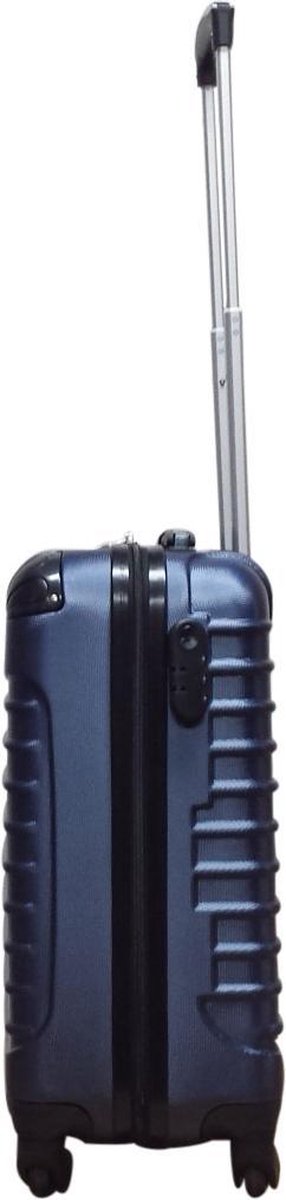 Elegant mörkblå hardcase resväska i 2-delat set, idealisk för säkert och stilrent bagage.