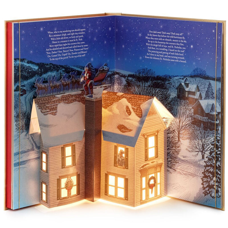 Magisk pop-up-bok med julmotiv, färgstarka illustrationer och interaktiva element för hela familjens nöje.