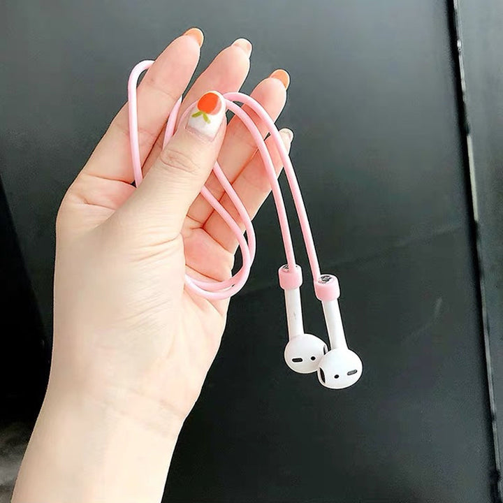 "Magnetisk Airpods nackrem i färgglad silikon, idealisk för sport, säker och bekväm användning med stark magnet."