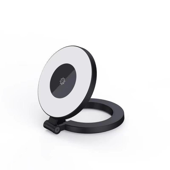 Magnetisk selfiepinne med stativ för mobiltelefoner, vit och svart, med teleskopisk design och 360° rotation för stabil och flexibel fotografering