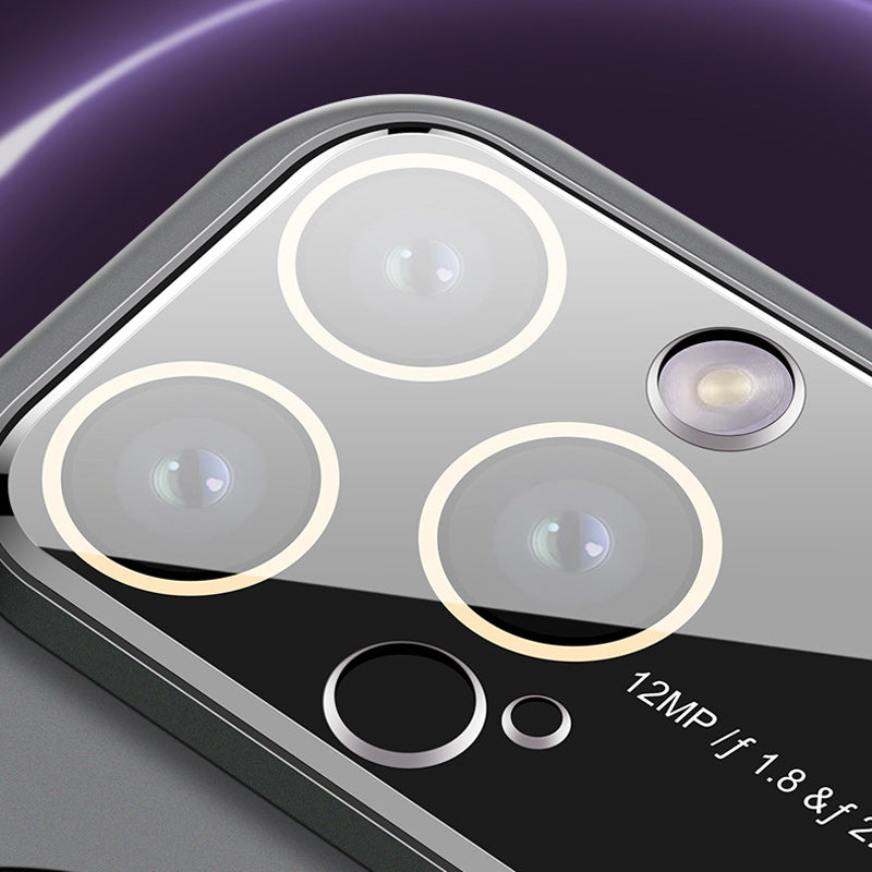 "Magnetiskt iPhonefodral med starkt skydd, 360-graders skydd, kristallklar design, laddstöd, dammtät funktion."
