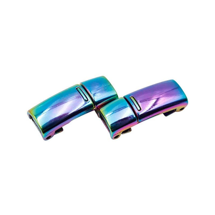 "Magnetiskt metallspänne för skosnören dam, elegant design i silver, svart och roséguld, stilfull och funktionell lösning."