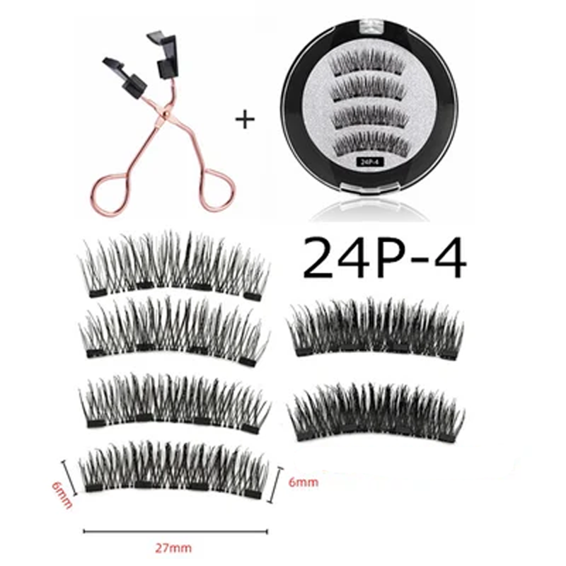 "Magnetiskt ögonfransset med böjare i rostfritt stål, enkelt att applicera och återanvända för en felfri ögonmakeup."