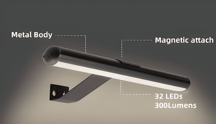 Energisnål LED-lampa, USB-laddbar & roterbar för optimal ljusspridning.