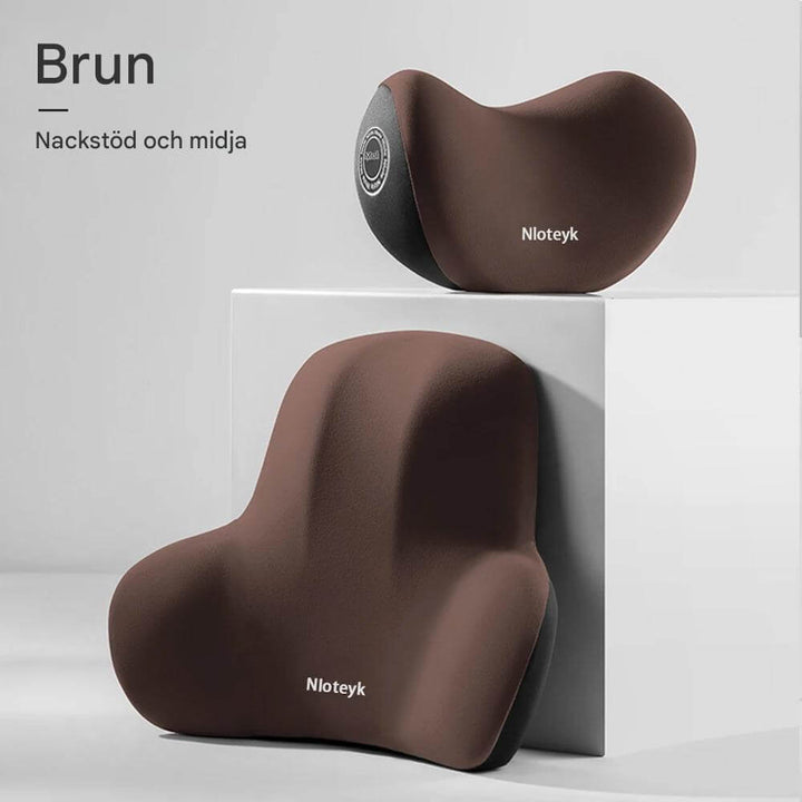 Avlastande memory foam kudde för ländrygg och nacke i bil