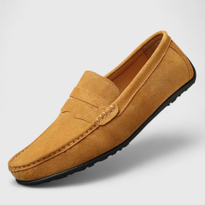 Mörka slip-on skor för herr, perfekt till vardags