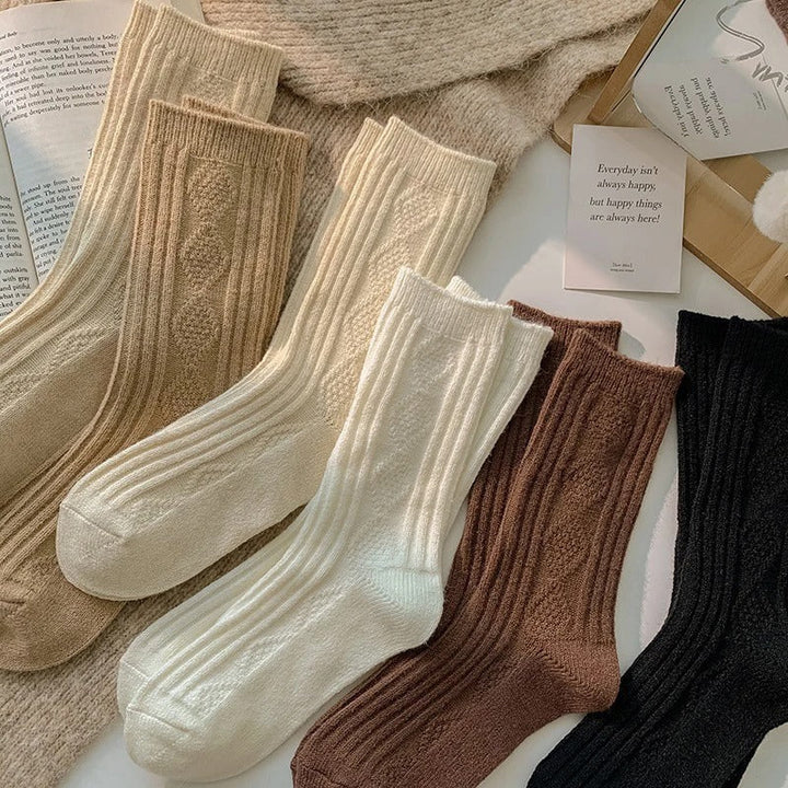 Vinterstrumpor för dam i khaki och brun nyans från 3-pack